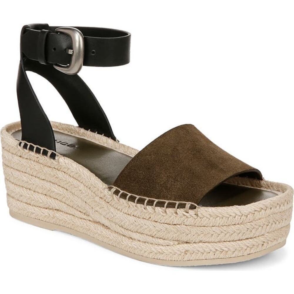 Vince Belisa Ankle Strap Espadrille Platform Wedge Size 9 US/ EUR 40 Militaire - Picture 3 of 4